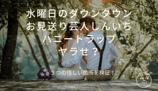 水曜日のダウンタウン｜お見送り芸人しんいちのハニートラップはヤラセ？３つの怪しい箇所を検証！